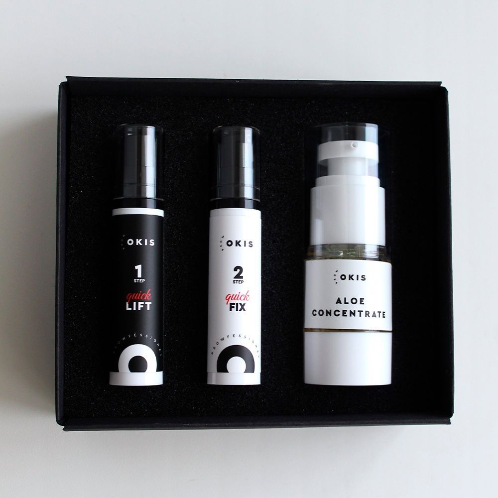 OKIS Набір BROW QUICK LAMI SYSTEM (1 Quick Lift 10 ml, 2 Quick Fix 10 ml, Aloe Concentrate 15 ml) 0000001597 фото