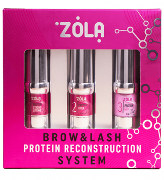 ZOLA Набір для ламінування PINK Brow&Lash Protein Reconstruction System 3х10мл 0000000342 фото
