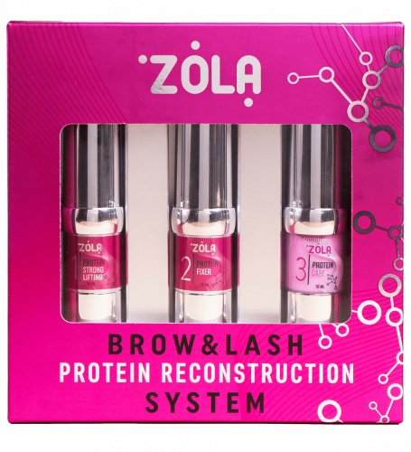 ZOLA Набір для ламінування PINK Brow&Lash Protein Reconstruction System 3х10мл 0000000342 фото