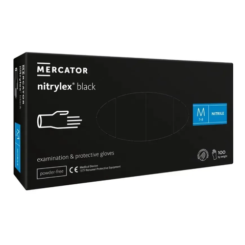Mercator Рукавички нітрилові M, чорні 0000000164 фото
