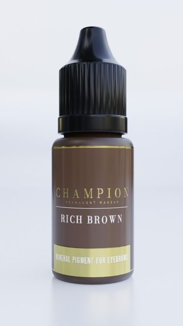 CHAMPION Пігмент мінерал для брів RICH BROWN 10мл 0000001618 фото