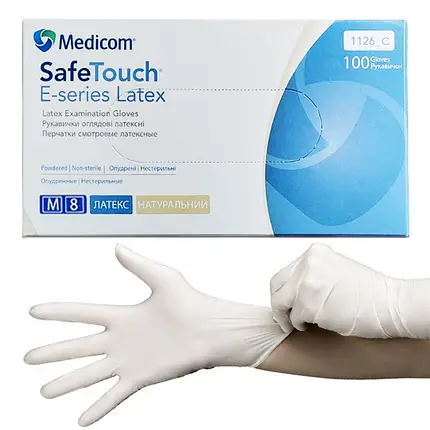 Medicom Рукавички нітрилові M, білі 0000001404 фото