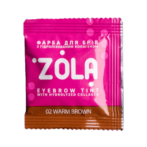 ZOLA Фарба для брів в саше з колагеном 02 Warm brown 5мл 0000000304 фото
